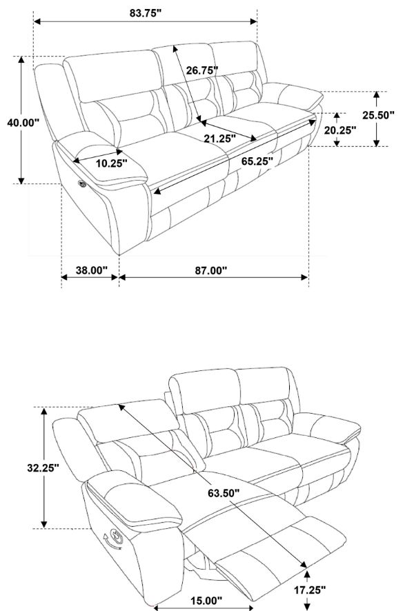 Coaster® Greer 3-Piece Taupe Manual Reclining Living Room Set-2