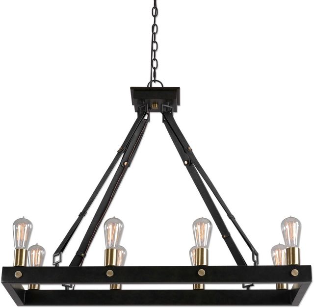 Uttermost Marlow 8 Light Antique Bronze  Rectangle Chandelier-0