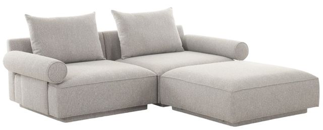 Moe's Home Collection Rosello Nook 3-Piece Light Grey L-Shaped Modular Sectional and Ottoman-0