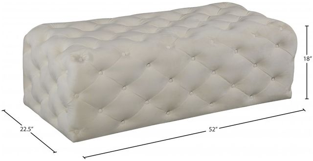 Meridian Furniture Casey Cream Upholstered Bench-1