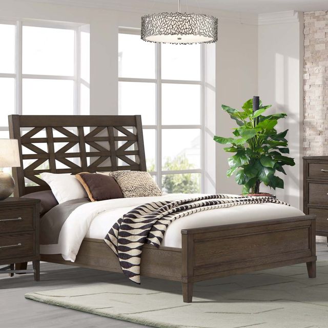 Intercon Preston Weathered Vintage Oak Queen Panel Bed-2
