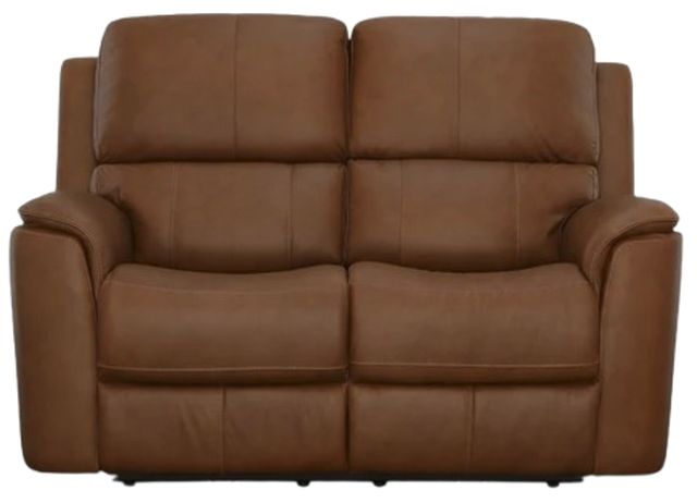 Flexsteel® Henry Caramel Leather Power Reclining Loveseat with Power Headrests and Lumbar-3