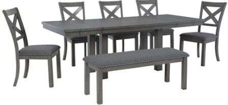 Signature Design by Ashley® Myshanna 8-Piece Gray Dining Set-0