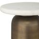 Uttermost® Reiss White Marble Drink Table with Brass Base-3