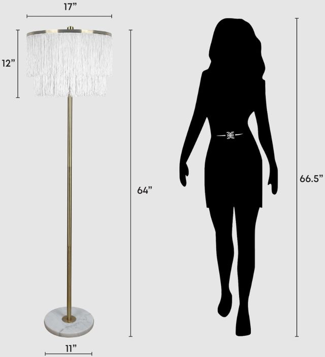 Classy Living Tassel Elegance I Gold Floor Lamp-1