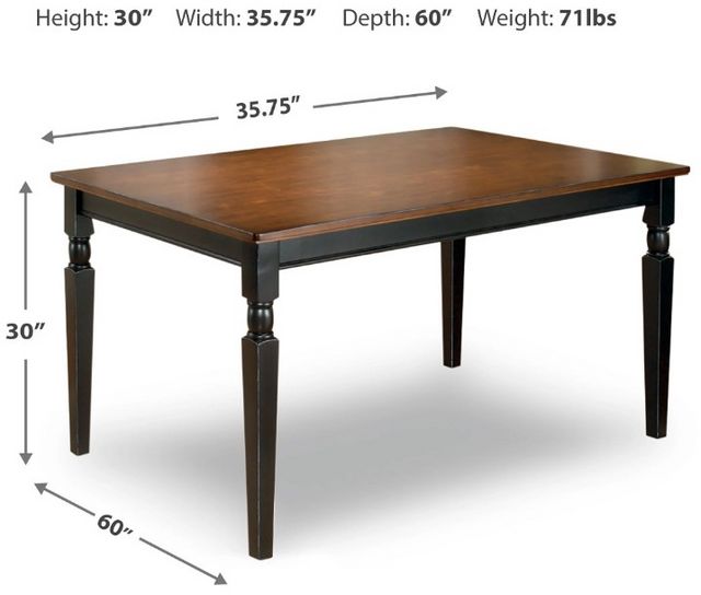 Signature Design by Ashley® Owingsville Brown Rectangular Dining Table with Black Base-5