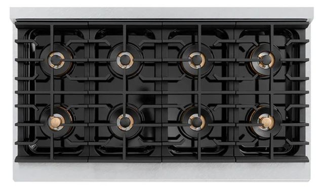 ZLINE Autograph Edition Paramount 48" 6.7 Cu. Ft. Satin Stainless Steel Gas Range with 8 Burner DuoPro™ Cooktop and Dual Oven with Matte Black Accent-3