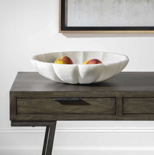 Uttermost® Petal Ivory Indoor-Outdoor Stone Bowl-1