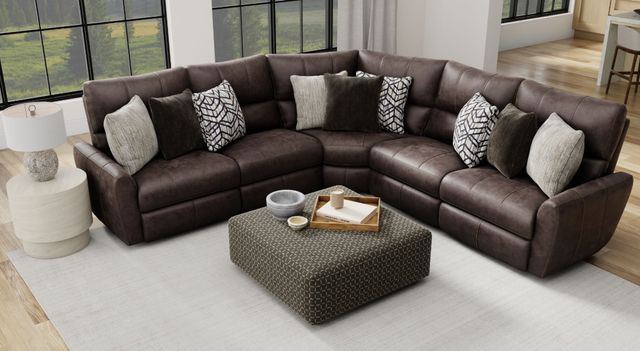 Catnapper® Royster 4-Piece Sable Curved Power Reclining Sectional-1