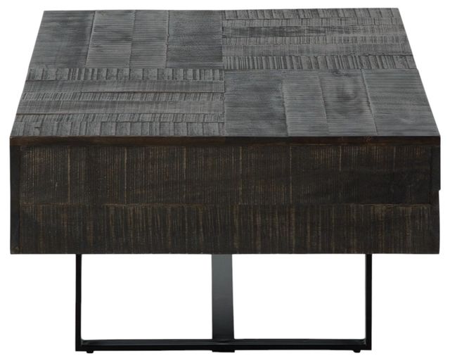 Signature Design by Ashley® Kevmart Grayish Brown Coffee Table with Black Metal Base-3