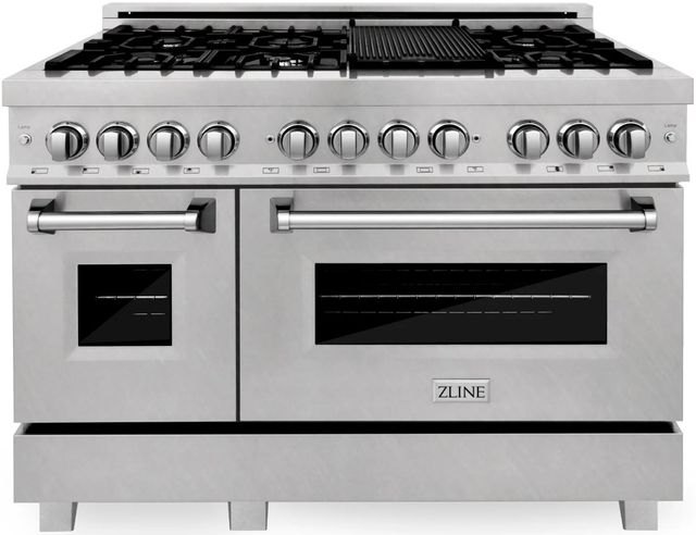 ZLINE Legacy 48" Satin Stainless Steel Pro Style Dual Fuel Range with Griddle-0