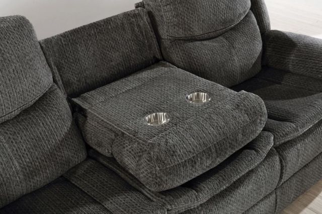 Coaster® Jennings Charcoal Upholstered Motion Sofa with Drop-Down Table-3