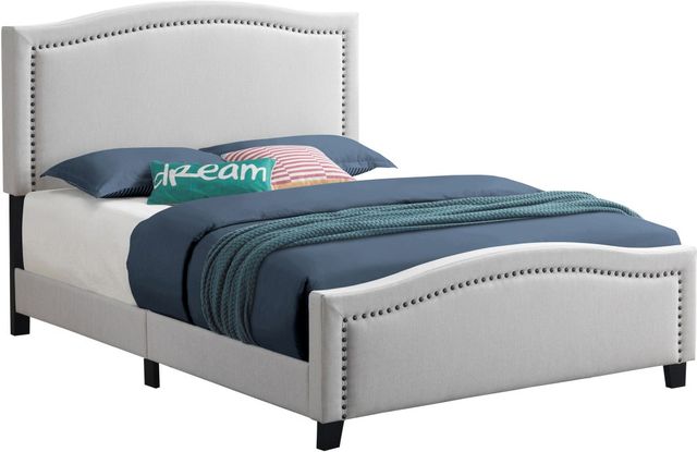 Coaster® Hamden Beige Queen Upholstered Panel Bed-0