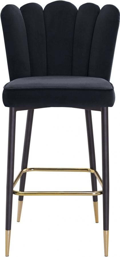 Meridian Furniture Lily Black Velvet Stool-1