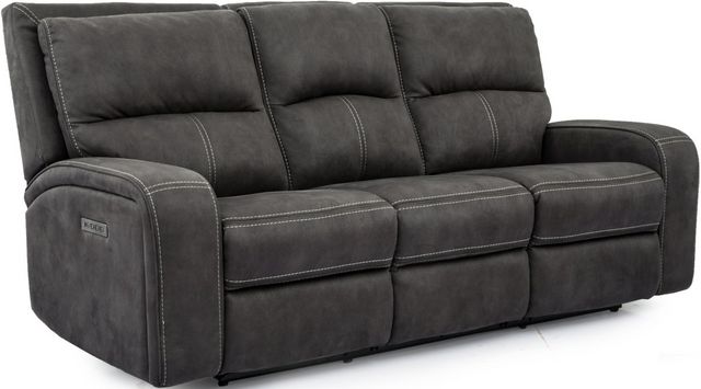 Cheers by Man Wah Charcoal Power Reclining Sofa with Power Headrest