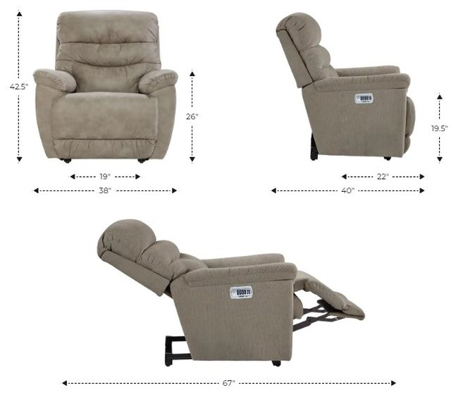 La-Z-Boy® Joshua Navy Power Wall Recliner with Headrest and Lumbar-2