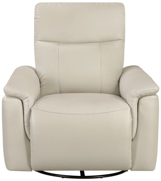 Homelegance® Hadley Taupe Leather Manual Swivel Glider Reclining Chair-2