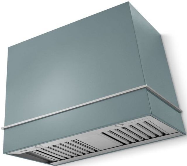 La Cornue CornuFé Loge 44" Ocean Wall Mounted Range Hood with Satin Chrome Trim-0