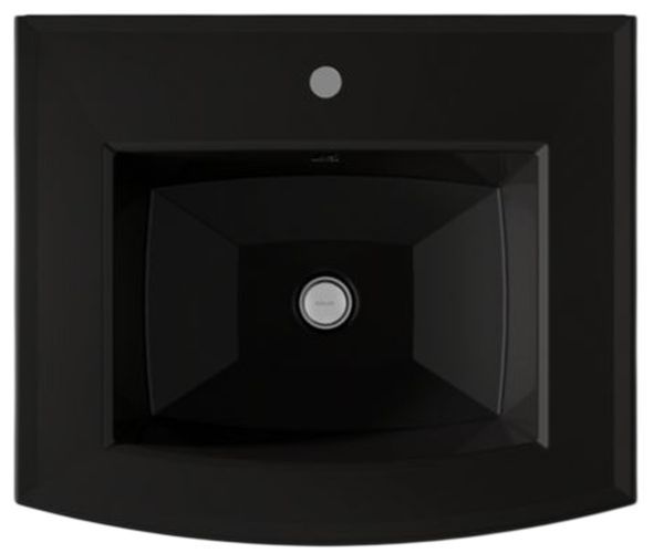 Kohler Archer® Black 24" Rectangular Pedestal Bathroom Sink-1