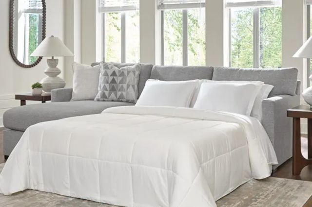 Signature Design by Ashley® UrbanCrest 2-Piece Pewter Left-Arm Facing Sleeper Sectional and Chaise-1