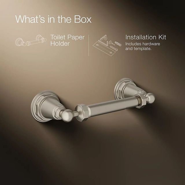 KOHLER® Pinstripe® Vibrant Brushed Nickel Toilet Paper Holder-3