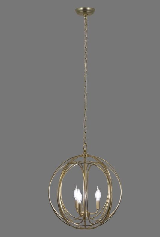 YHD Satin Brass 3-Light Chandelier-1