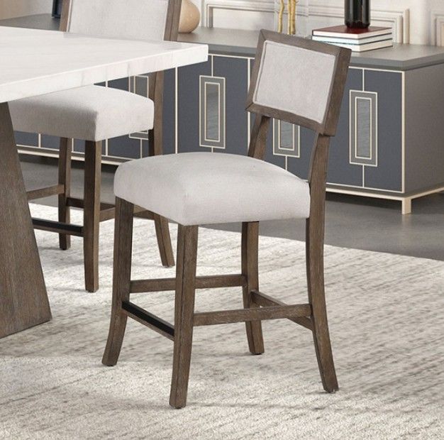 Furniture of America® Grasten 5-Piece White Dining Table Set with Dark Walnut Base-3