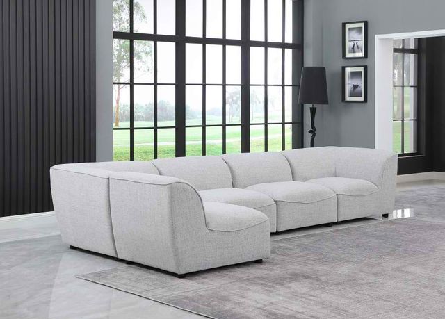 Meridian Furniture Miramar 5-Piece Grey Modular Sectional Set-3