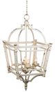 A & B Home Classic Vintage Antique White Bird Cage Chandelier-1