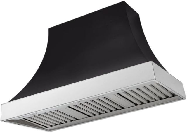 AGA Cascade 48" Matte Black Wall Mounted Range Hood  with Polished Chrome Trim-0