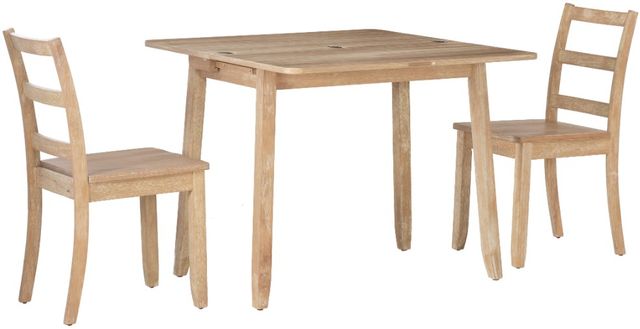 Linon Ashley 3-Piece Gray Wash Dining Table Set-0