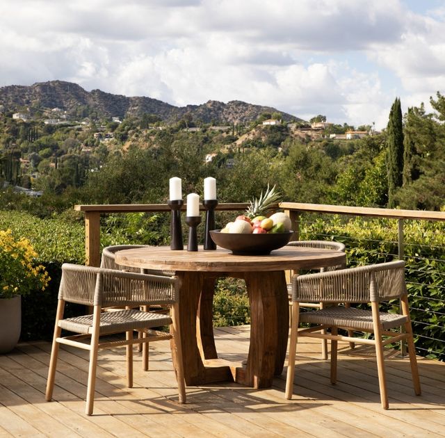 Dovetail Furniture Bettina Natural/Taupe Synthetic Material/Wood Outdoor Dining Chair-1