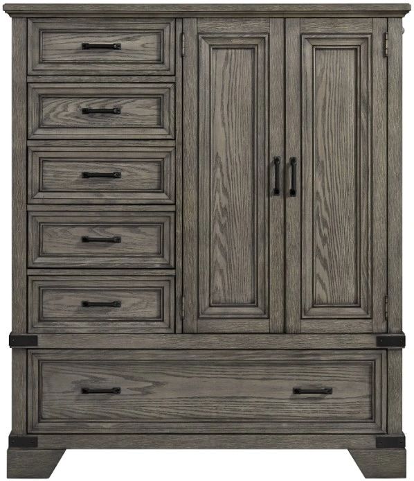 Intercon Forge Wire Brushed Steel Gray Gentleman's Chest-1