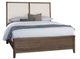 Vaughan-Bassett Woodbridge Dark Cashmere/White Queen Upholstered Panel Bed-0