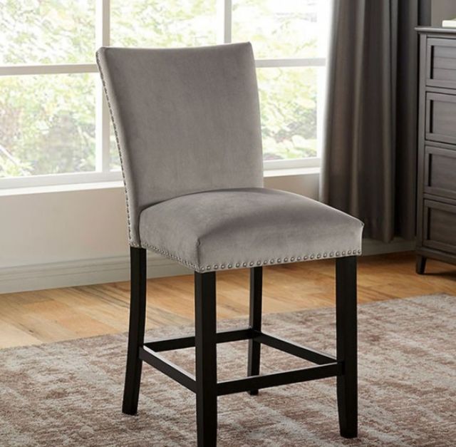 Furniture of America® Kian 2-Piece Black/Gray Counter Side Chair Set-1