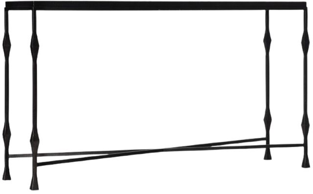Hooker® Furniture Commerce and Market White Travertine Stone Console Table with Black Base-0