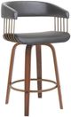 Armen Living Topanga Gray/Walnut Swivel Bar Stool-0