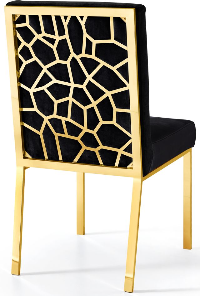 Meridian Furniture Opal Black/Gold Velvet Dining Chair-1