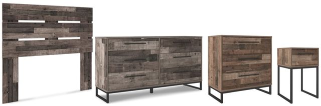 Signature Design by Ashley® Neilsville 4-Piece Multi Gray Queen Panel Headboard Bed Set-0