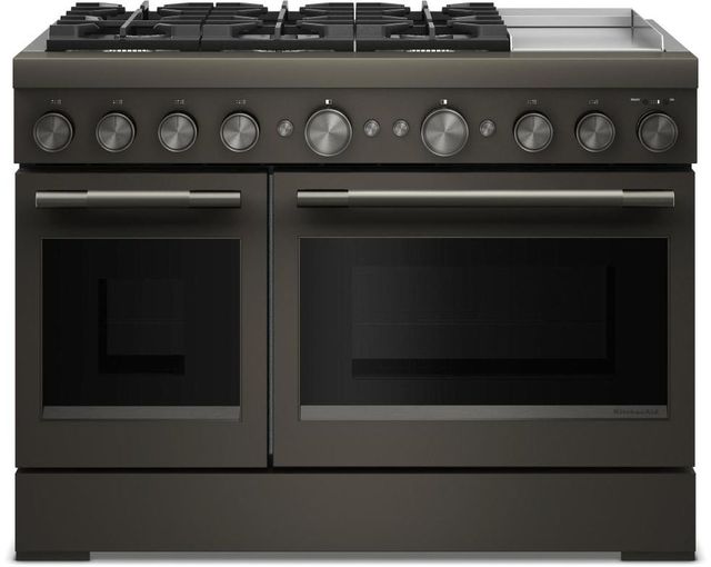 KitchenAid® 48" Black Ore Freestanding Pro Style Duel Fuel Range with Griddle-0