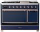 Ilve® Majestic III 48" Midnight Blue Pro Style Dual Fuel Natural Gas Range with Solid Door and Copper Trim-2