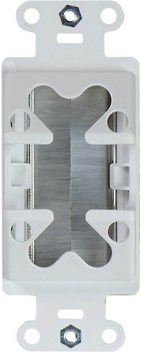 Sanus® White Cable Management Brush Wall Plate-3