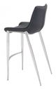 Zuo® Magnus Black and Silver Set of 2 Bar Chairs-4