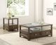 Homelegance® Auburn Glass Top Cocktail Table with Brown Cherry Base -1