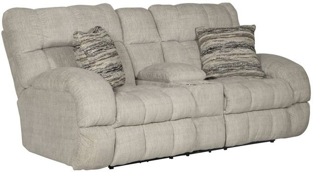 Catnapper® Ashland Buff Lay Flat Manual Reclining Loveseat with Console
