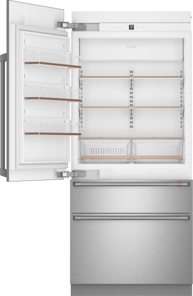 Café™ 36" 20.1 Cu. Ft. Panel Ready Built-In Bottom Freezer Refrigerator with Left Swing Door-1
