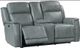 Bassett® Furniture Conover Blue Gray Leather Reclining Loveseat with Console-1