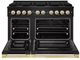 ZLINE Marino 48" Black Stainless Steel Pro Style Dual Fuel Range with Polished Gold Accents-1