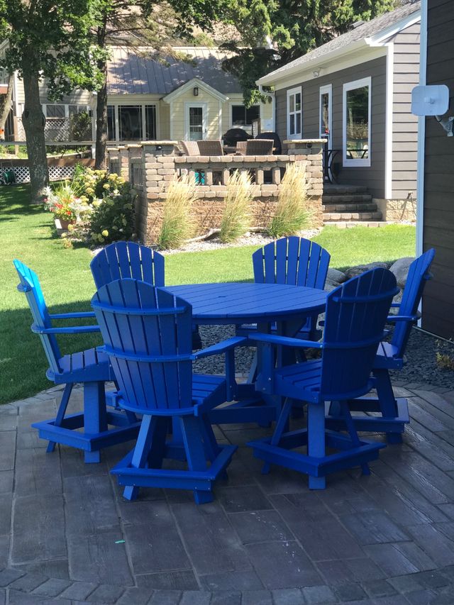 60" Round Counter Height Table with 6 Classic Back Swivel Counter Chairs, smooth colors-3