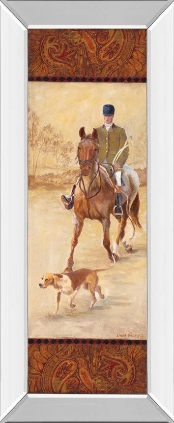 Classy Art On the Hunt II by Linda Wacaster Mirror Framed Wall Art-0